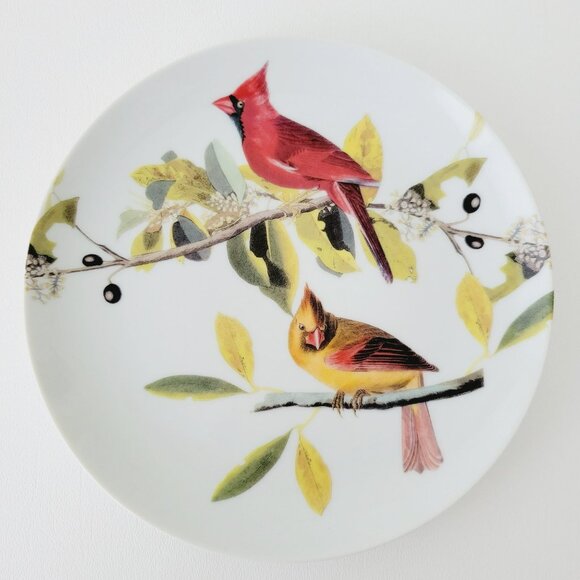 Godinger Audubon Bird Salad Plates (3), Hummingbird, Blue Wing Warbler, Cardinal - Picture 4 of 13